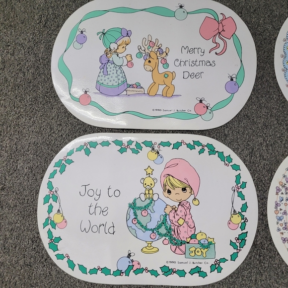 SH Samuel J butcher Co 1990 vintage placemat set of 4 - Picture 6 of 7